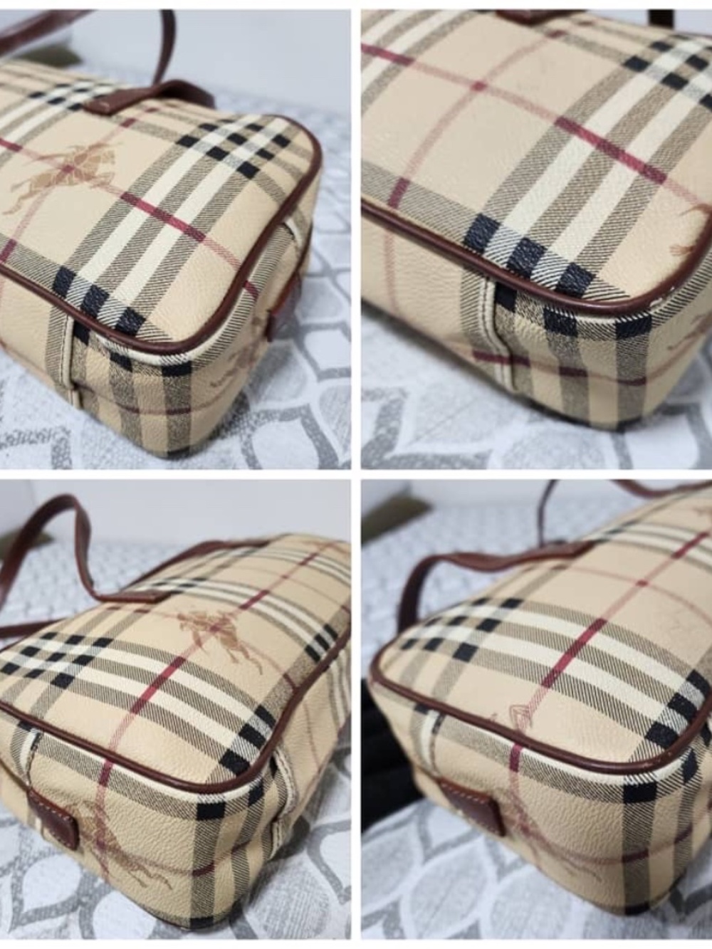 Authentic Burberry Vintage Canvas House Check Pattern Shoulder Bag Beige/Brown - Picture 11 of 11